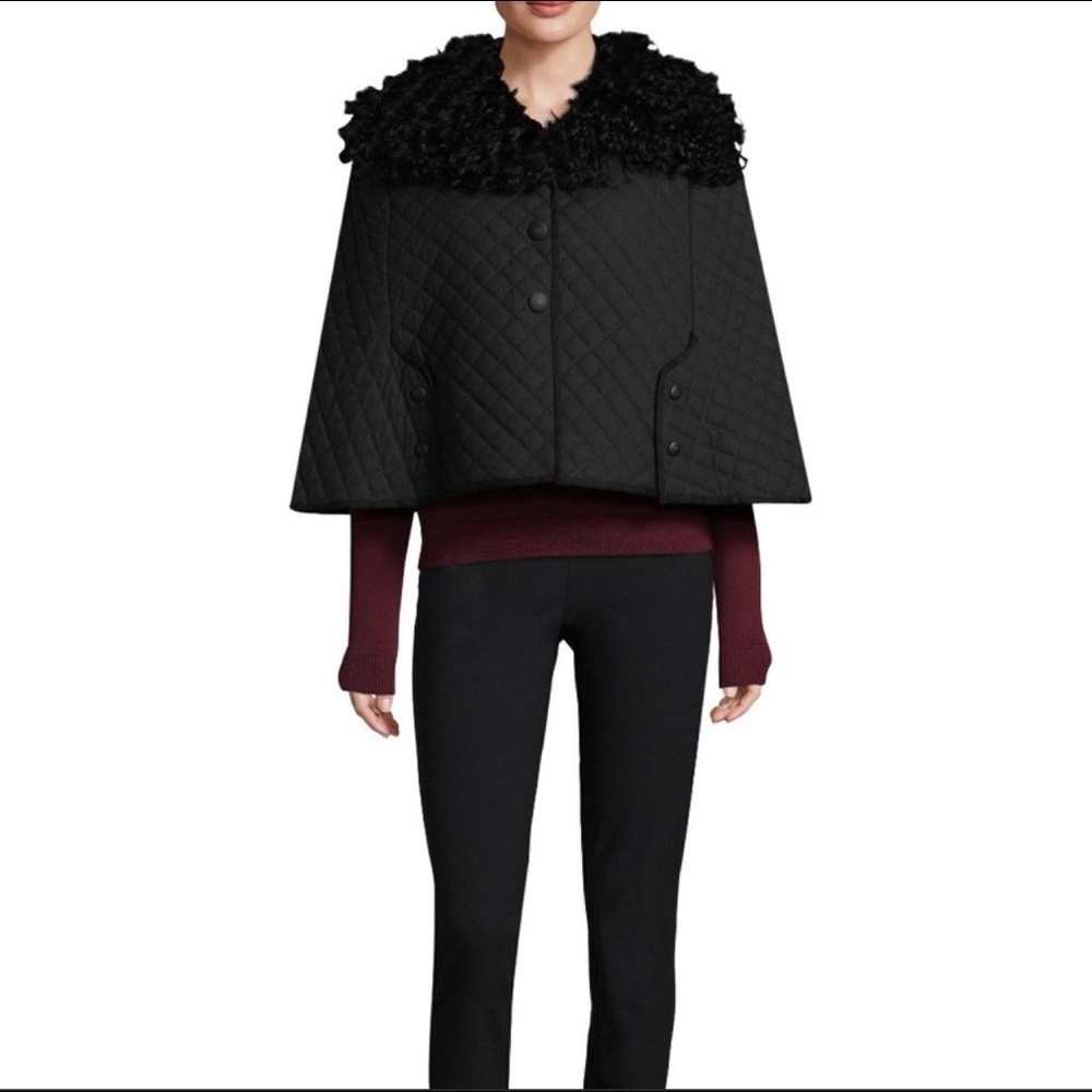 Becken Cotton and Shearling Cape
